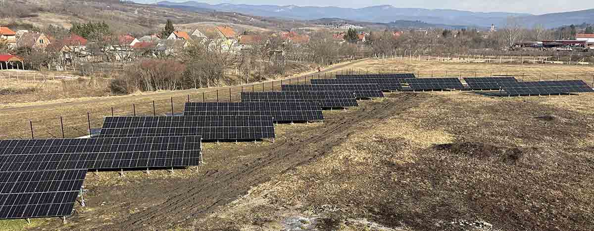 Solar Panels Park Behind Assembly Factory Hungary