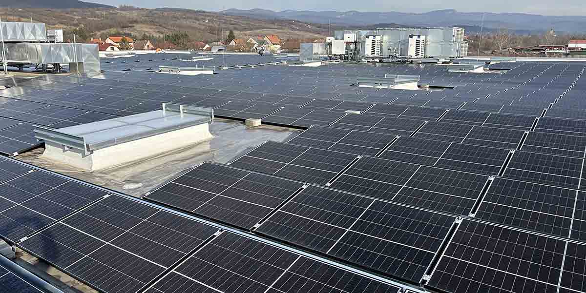 Solar Panels Park Rooftop Assembly Factory Hungary